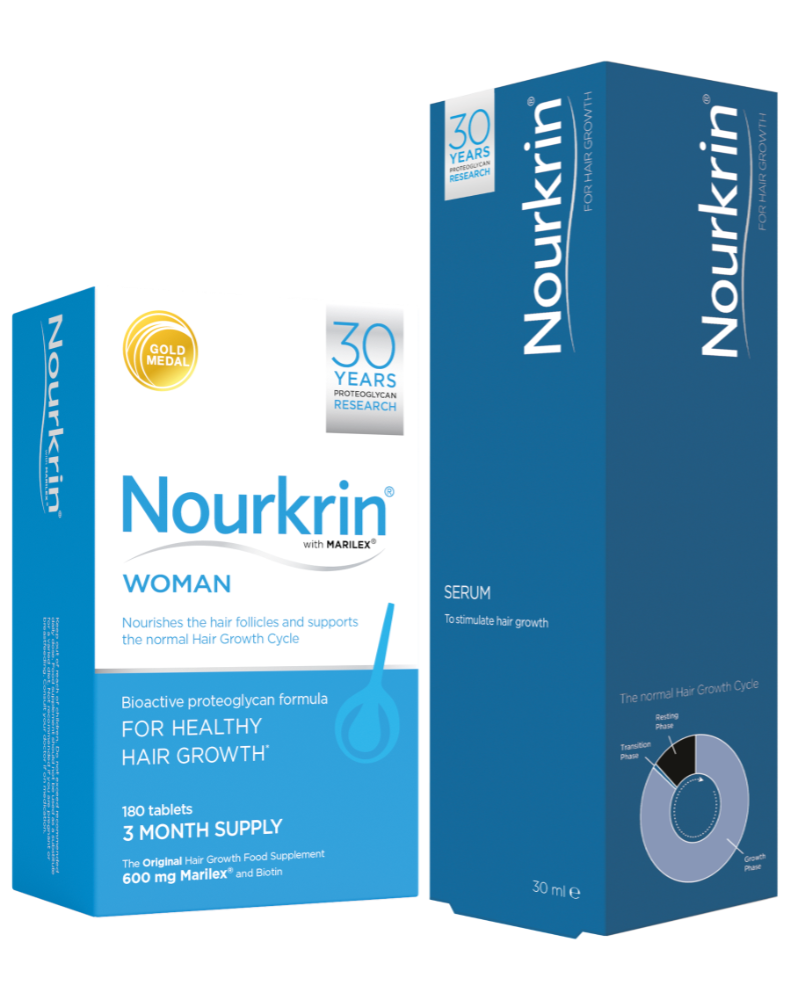 Nourkrin Woman 180 tablet pack with Nourkrin serum 30ml