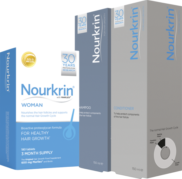 Nourkrin Woman 3 month 180 tablets shampoo conditioner